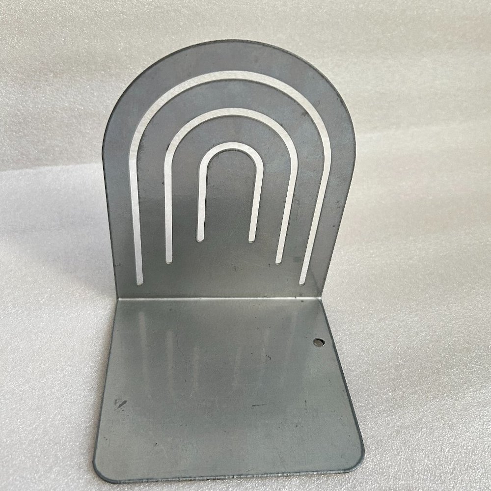 Vintage Spectrum Designs Silver Arch Metal Bookends 5.5" Made in USA